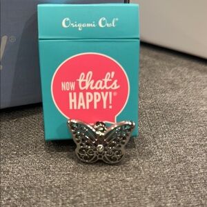 Origami Owl Silver Sentiments Butterfly locket with SWAROVSKI Crystal